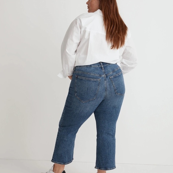 Madewell Cali~Demi Boot Cut Button Fly Crop Stretch Jean Sz 36X26” Med Wash - Picture 2 of 12